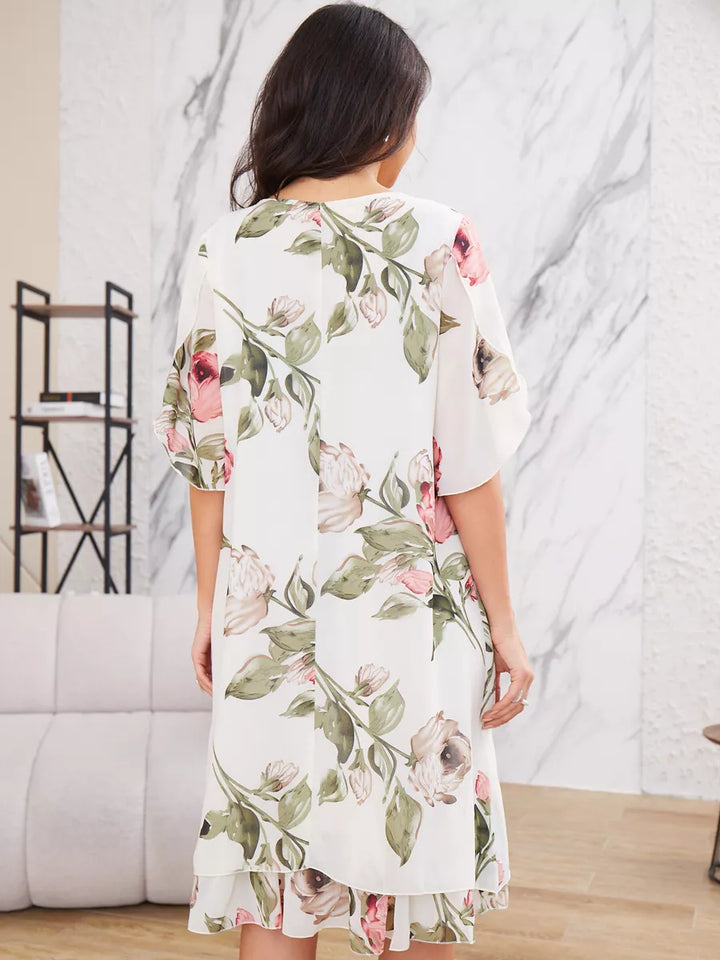 Amore™ | Halflange jurk met bloemenpatroon