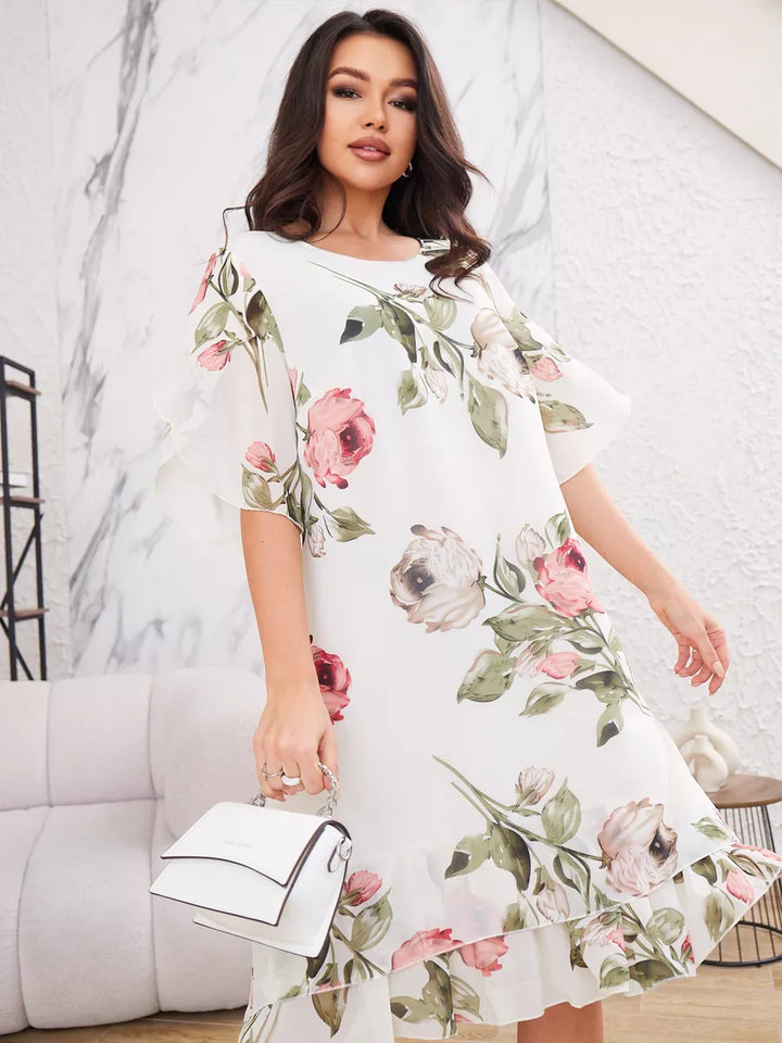 Amore™ | Halflange jurk met bloemenpatroon