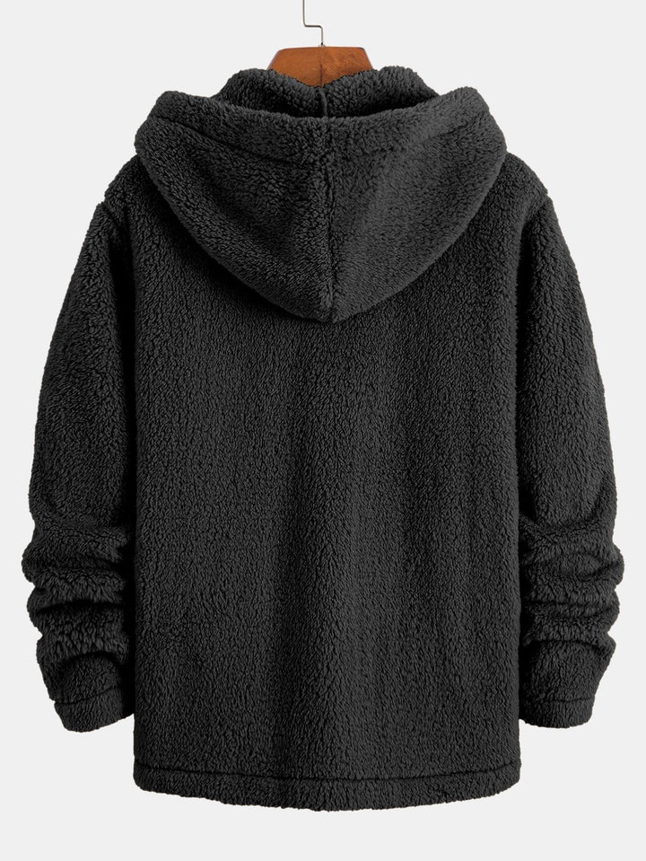 Ravo™ | Gezellige teddy-fleece jas met capuchon en knoopsluiting